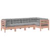 vidaXL 5 pcs conj. sof&aacute;s jardim c/ almofad&otilde;es madeira abeto-de-douglas