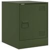 vidaXL Mesa de cabeceira 34,5x39x44 cm a&ccedil;o verde azeitona