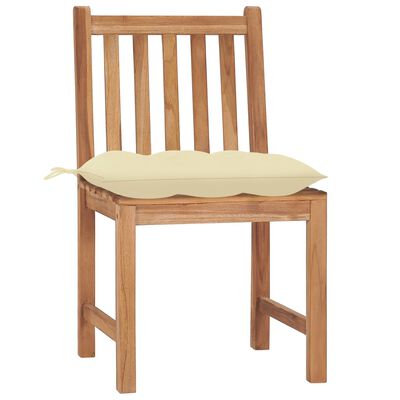 vidaXL Cadeiras de jardim 8 pcs c/ almofadões madeira de teca maciça