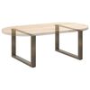 vidaXL P&eacute;s para mesa de centro em formato de U, 2 pe&ccedil;as, a&ccedil;o natural, 70x(42-43) cm, a&ccedil;o