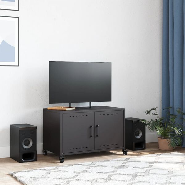 vidaXL Móvel de TV 68x39x43,5 cm aço preto
