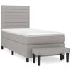 vidaXL Cama com molas/colch&atilde;o 100x200 cm tecido cinzento-claro