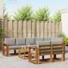 vidaXL Conjunto de Sof&aacute;s para Exterior 9 pcs Cinza Natural e Claro
