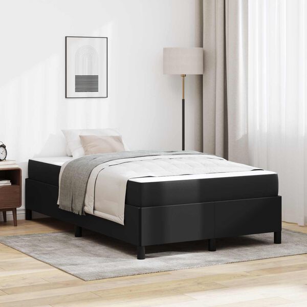 vidaXL Estrutura da Cama com colch&atilde;o Preto 120 x 190 cm tecido