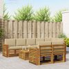 vidaXL Conjuntos de sof&aacute;s com almofada 9 pcs Natural e Bege