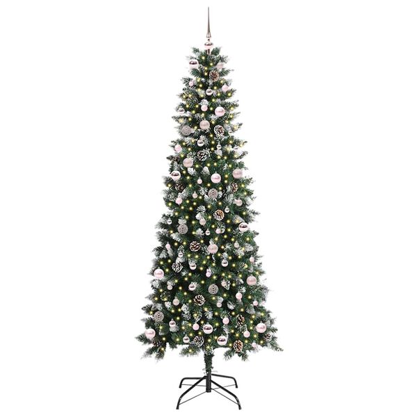 vidaXL &Aacute;rvore de Natal Artificial Verde 240 cm PVC, Pl&aacute;stico e A&ccedil;o