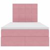 vidaXL Cama com arruma&ccedil;&atilde;o e colch&atilde;o Rosa 120 x 200 cm Veludo