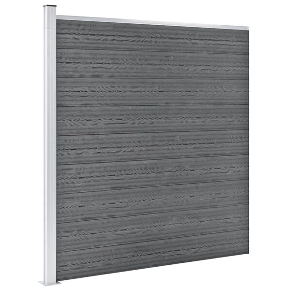 vidaXL Painel de vedação para jardim 1564x186 cm WPC cinzento