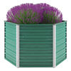vidaXL Canteiro elevado jardim a&ccedil;o galvanizado 129x129x77 cm verde
