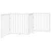 vidaXL Port&atilde;o p/ c&atilde;es com porta dobr&aacute;vel 4 pain&eacute;is 320 cm abeto branco