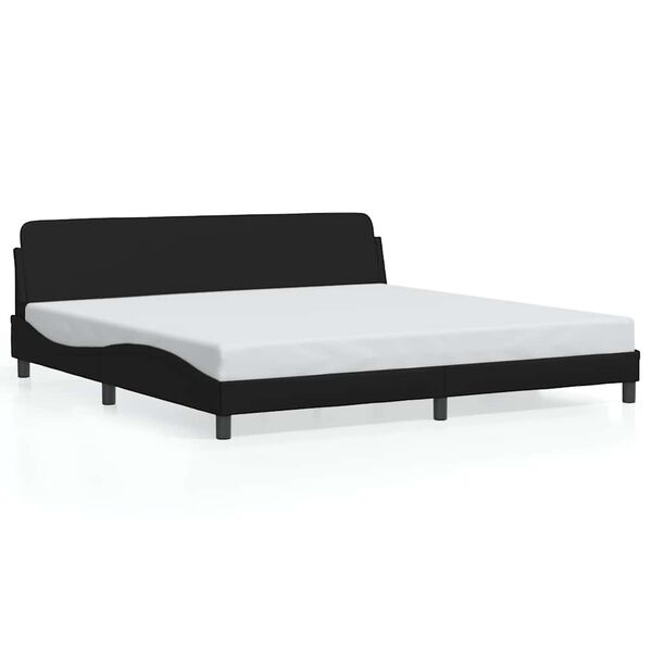 vidaXL Estrutura de cama Dover 200x200 cm couro artificial preto
