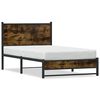 vidaXL Estrutura de cama sem colch&atilde;o 107x203 cm metal carvalho fumado
