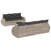 vidaXL 8 pcs conj. sof&aacute;s jardim c/ almofad&otilde;es vime PE cinzento-claro