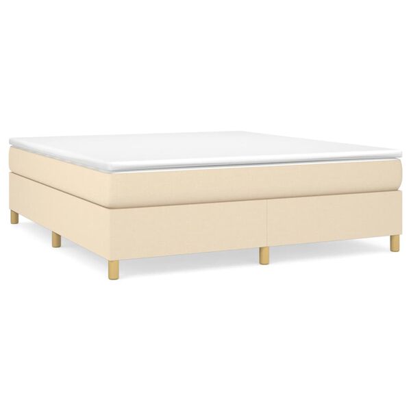 vidaXL Cama com molas/colch&atilde;o 180x200 cm tecido cor creme