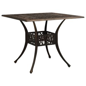 vidaXL Mesa de jardim 90x90x73 cm alum&iacute;nio fundido bronze