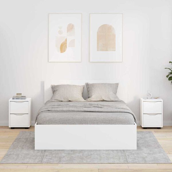 vidaXL Mesas de cabeceira com gaveta 2 pcs Branco 30,5 x 30 x 43 cm