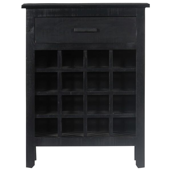 vidaXL Garrafeira 56x35x75 cm madeira de mangueira maciça preto