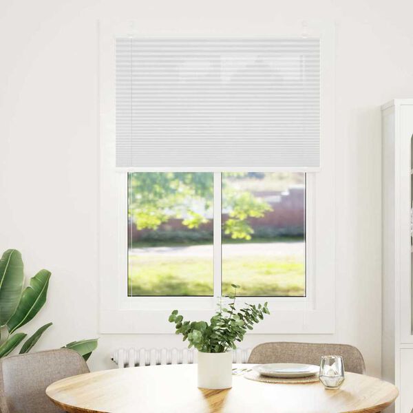 vidaXL Branco Plissada Cega 100x150cm Largura Tecido 99,4 cm Poli&eacute;ster