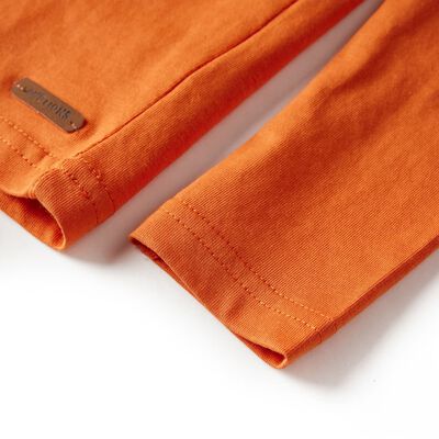 T-shirt de manga comprida para criança laranja-escuro 92