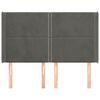 vidaXL Cabeceira cama c/ abas veludo 147x16x118/128 cm cinzento-escuro