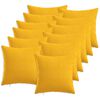 vidaXL Capa almofada 12 unid. HEERLEN Amarelo Claro 50 x 50 cm Tecido