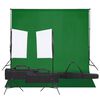 vidaXL Kit de est&uacute;dio fotogr&aacute;fico com conjunto de ilumina&ccedil;&atilde;o e fundo