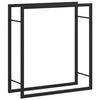 vidaXL Suporte para lenha 80x28x86 cm a&ccedil;o preto mate