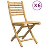 vidaXL Conjunto de 6 cadeiras dobr&aacute;veis de bambu, 43x54x88 cm.