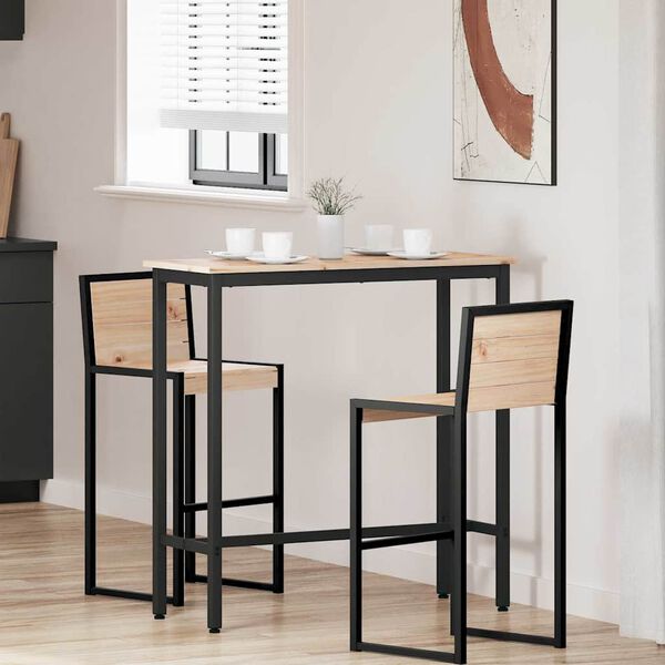 vidaXL mesa Natural 100 x 40 x 101 cm Madeira de Engenharia e A&ccedil;o