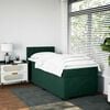 vidaXL Cama com molas/colch&atilde;o 90x190 cm veludo verde-escuro