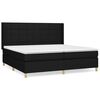 vidaXL Cama com molas/colch&atilde;o 200x200 cm tecido preto