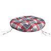vidaXL Almofad&atilde;o redondo &Oslash; 60 x11 cm tecido oxford xadrez vermelho