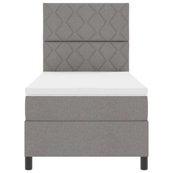 vidaXL Cama Box com colch&atilde;o Cinzento-acastanhado 100 x 200 cm tecido