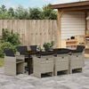 vidaXL Conjunto de Jantar para Jardim 9 pcs Cinzento-claro vime PE