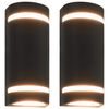 vidaXL Candeeiros de parede exterior 2 pcs 35 W semicil&iacute;ndrico preto