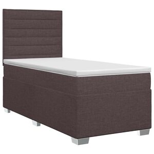 vidaXL Cama box spring com colch&atilde;o Marrom Escuro 80 x 200 cm Tecido