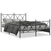 vidaXL Estrutura de cama com cabeceira e p&eacute;s 137x190 cm metal preto