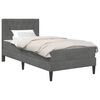 vidaXL Estrutura de cama com colch&atilde;o Cinza Escuro 100 x 200 cm Veludo