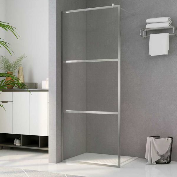vidaXL Divis&oacute;ria de chuveiro 140x195 cm vidro transparente ESG