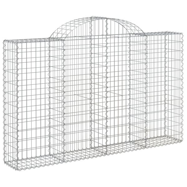 vidaXL Cesto gabião arqueado 200x30x120/140 cm ferro galvanizado