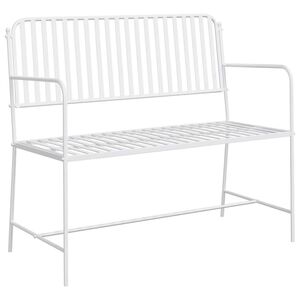 vidaXL Banco de jardim Branco Liso 103,5 x 51,5 x 90 cm A&ccedil;o