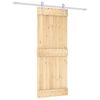 vidaXL Porta Deslizante Natural e Branco 80 x 210 cm
