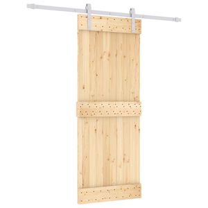 vidaXL Porta Deslizante Natural e Branco 80 x 210 cm