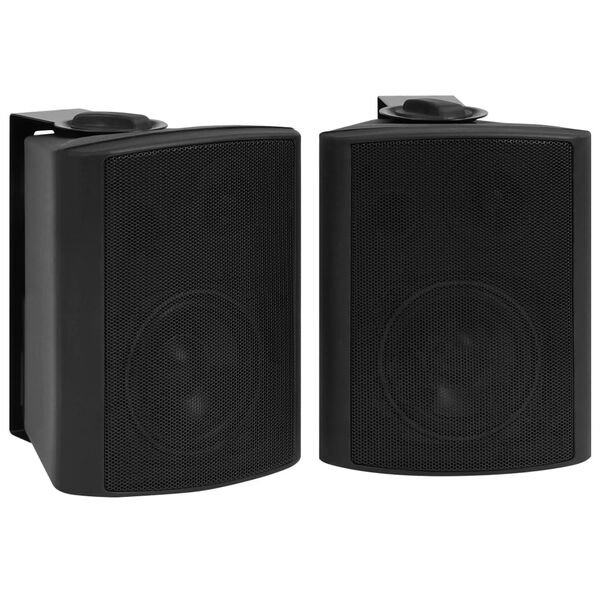 vidaXL Colunas de som para parede interior/exterior 2 pcs 80 W preto