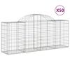 vidaXL Cestos gabi&atilde;o arqueados 50pcs 200x50x80/100cm ferro galvanizado