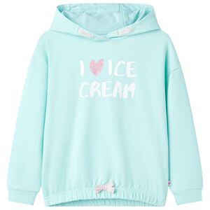 Sweatshirt para crian&ccedil;a com capuz ciano-claro 104