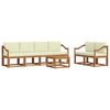vidaXL Conjunto de Sof&aacute;s para Exterior 7 unid. Natural e Creme