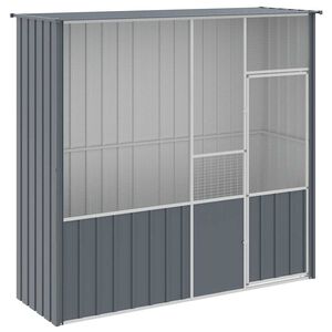 vidaXL Gaiola p/ p&aacute;ssaros 215x78x200 cm a&ccedil;o galvanizado antracite