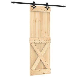 vidaXL Porta Deslizante 70 x 210 cm Natural e Preto