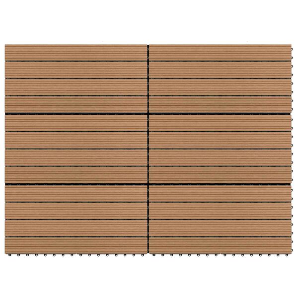 vidaXL Telha de Deck 6 pcs Castanho 60 x 30 cm WPC